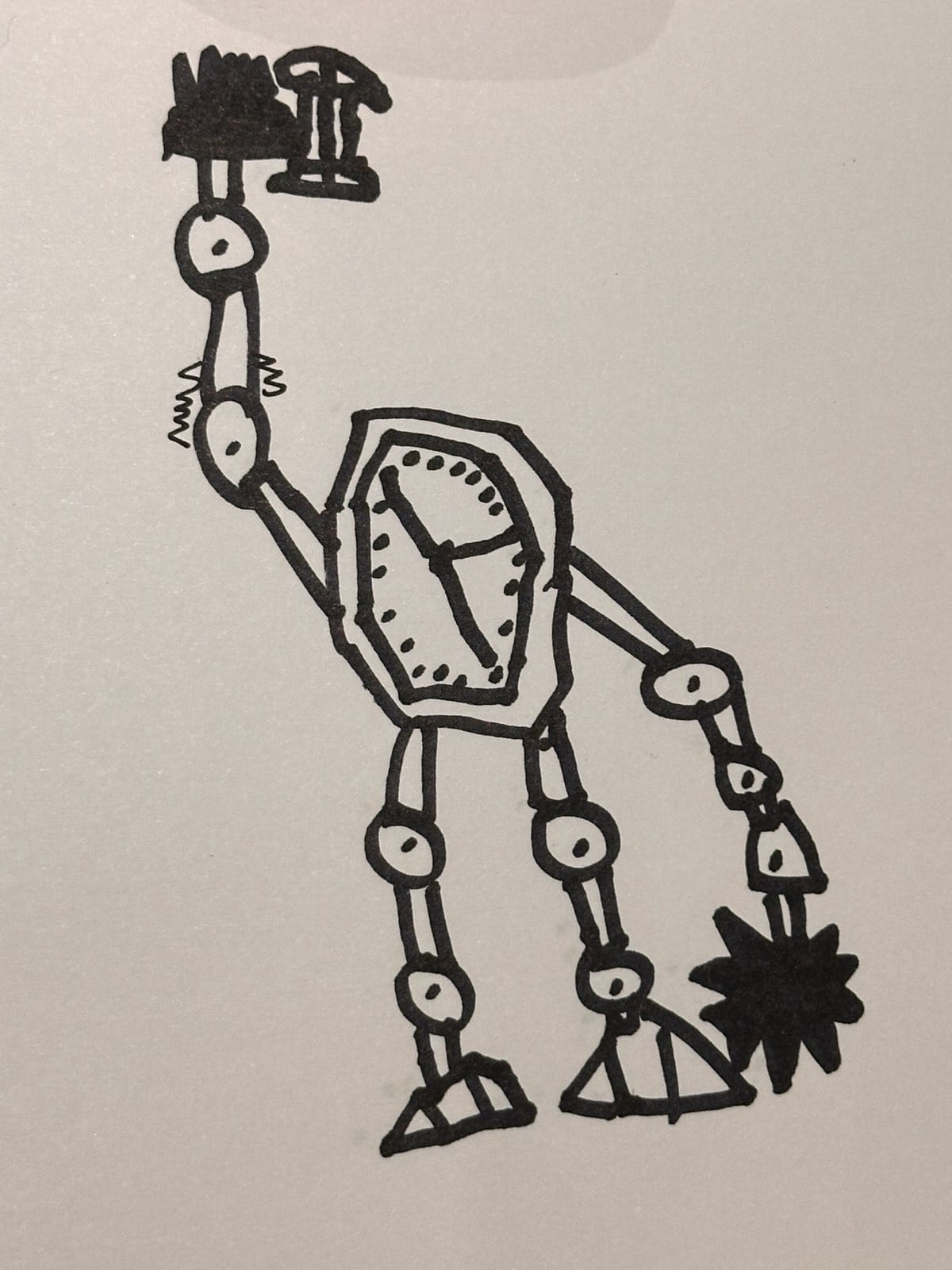 Hand-drawn clock